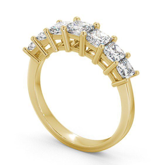 Seven Stone Princess Diamond Ring 18K Yellow Gold - Duloch SE3_YG_THUMB1
