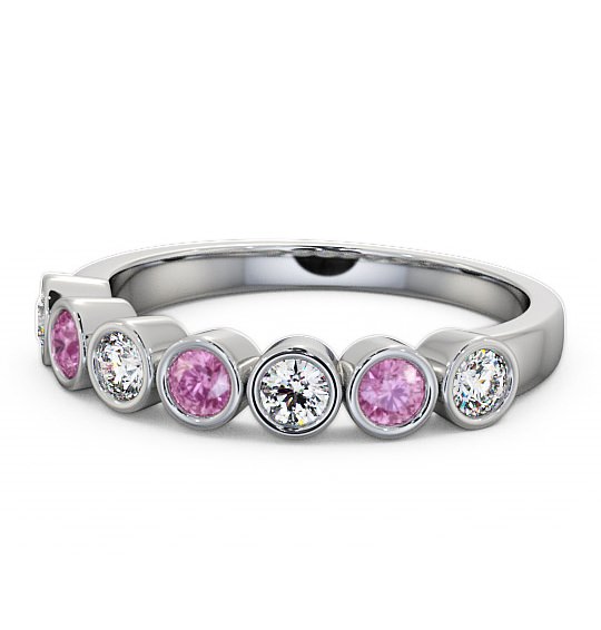  Seven Stone Pink Sapphire and Diamond 0.51ct Ring 18K White Gold - Wardington SE6GEM_WG_PS_THUMB2 
