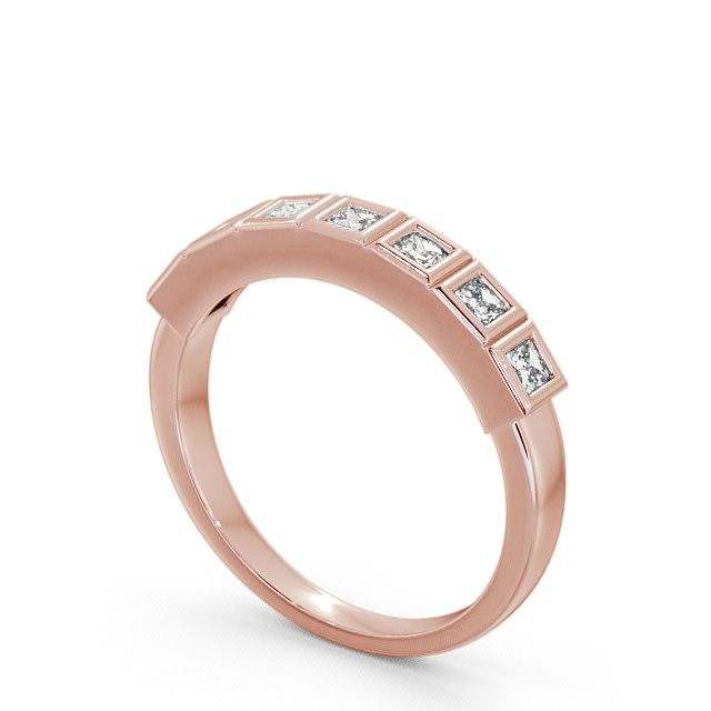 Seven Stone Princess Diamond Ring 9K Rose Gold - Ingleby SE7_RG_SIDE