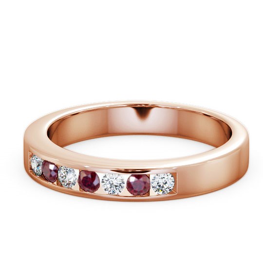  Seven Stone Ruby and Diamond 0.27ct Ring 18K Rose Gold - Haughley SE8GEM_RG_RU_THUMB2 
