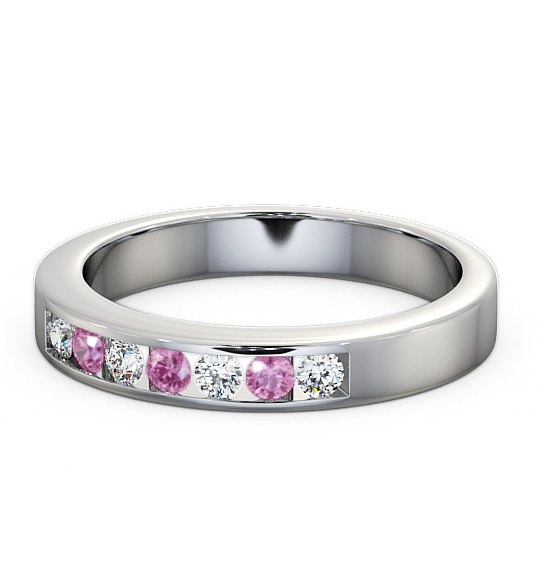  Seven Stone Pink Sapphire and Diamond 0.27ct Ring 9K White Gold - Haughley SE8GEM_WG_PS_THUMB2 