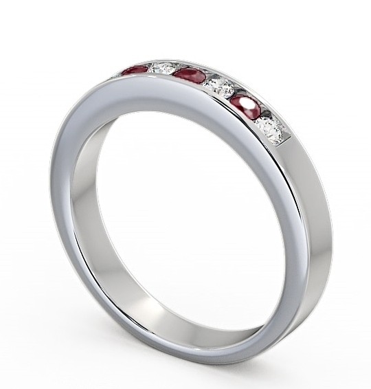  Seven Stone Ruby and Diamond 0.27ct Ring Platinum - Haughley SE8GEM_WG_RU_THUMB1 
