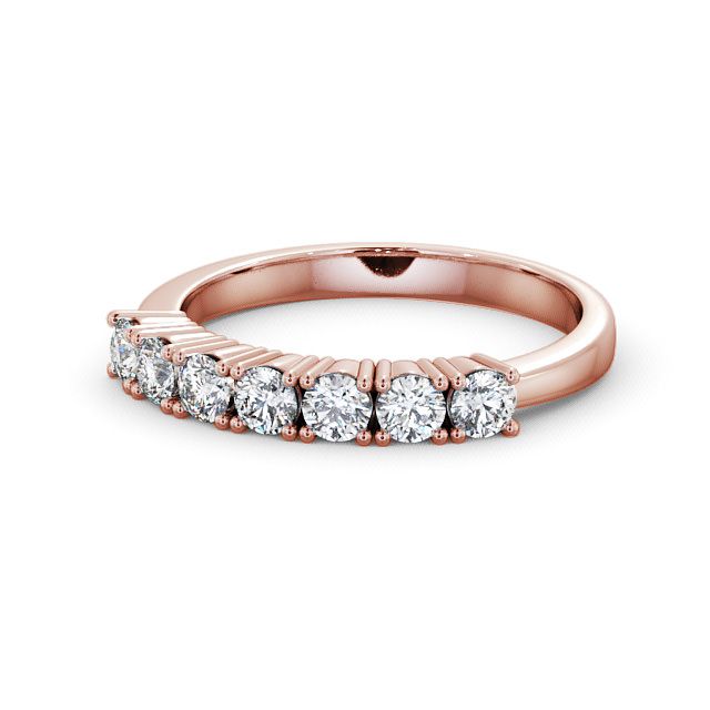 Seven Stone Round Diamond Ring 18K Rose Gold - Aldeby SE9_RG_FLAT
