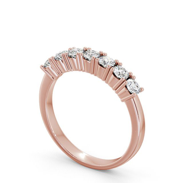 Seven Stone Round Diamond Ring 18K Rose Gold - Aldeby SE9_RG_SIDE