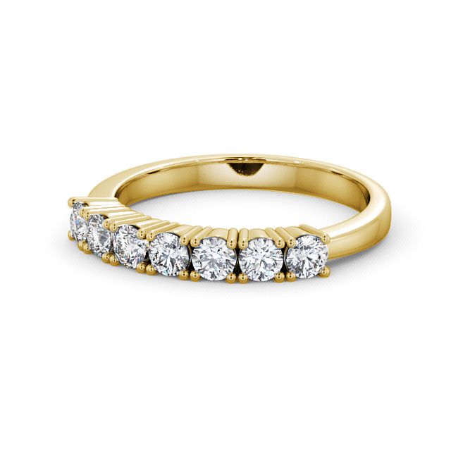 Seven Stone Round Diamond Ring 18K Yellow Gold - Aldeby SE9_YG_FLAT