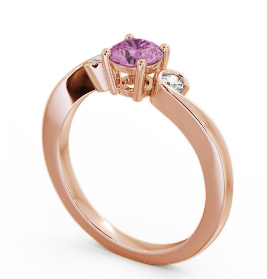  Three Stone Pink Sapphire and Diamond 0.75ct Ring 9K Rose Gold - Keston TH10GEM_RG_PS_THUMB1 