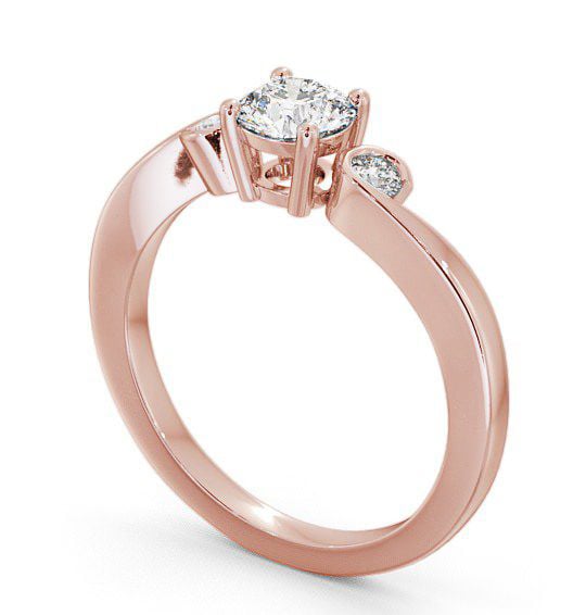  Three Stone Round Diamond Engagement Ring 9K Rose Gold - Keston TH10_RG_THUMB1 