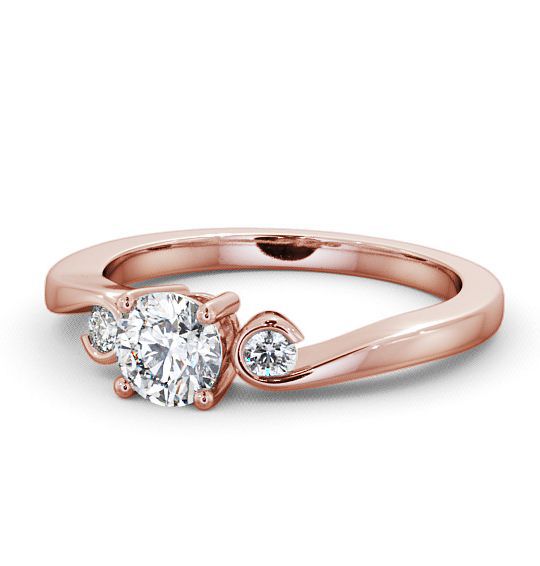  Three Stone Round Diamond Engagement Ring 9K Rose Gold - Keston TH10_RG_THUMB2 