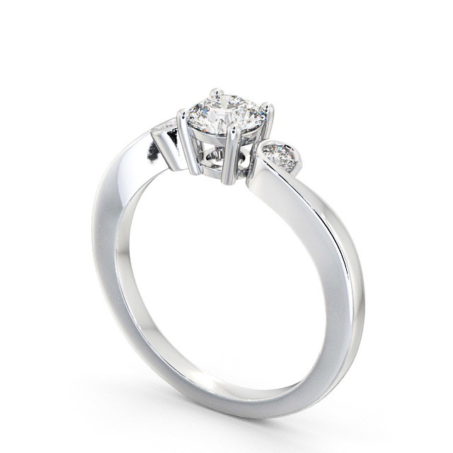 Three Stone Round Diamond Engagement Ring 9K White Gold - Keston TH10_WG_SIDE