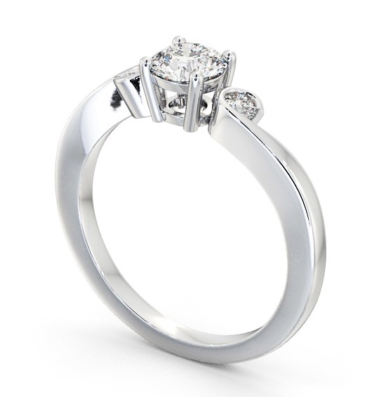 Three Stone Round Diamond Engagement Ring 18K White Gold - Keston TH10_WG_THUMB1