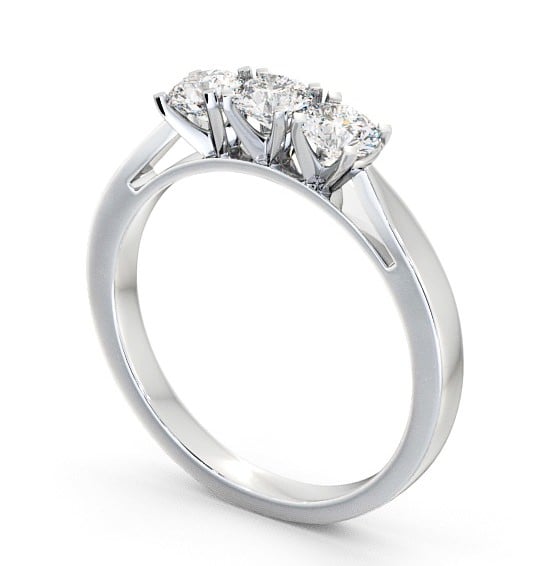 Three Stone Round Diamond Ring 9K White Gold - Tiley TH11_WG_THUMB1