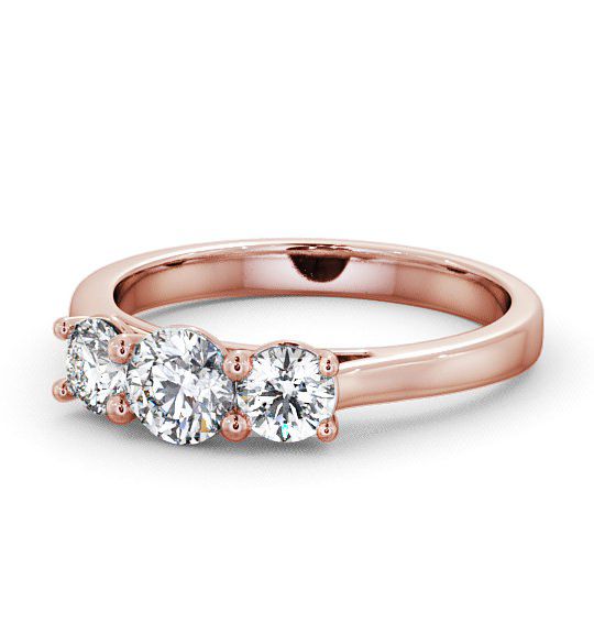  Three Stone Round Diamond Ring 9K Rose Gold - Warkworth TH12_RG_THUMB2 
