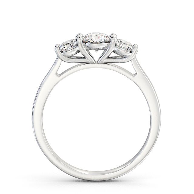 Three Stone Round Diamond Ring Platinum - Warkworth TH12_WG_UP