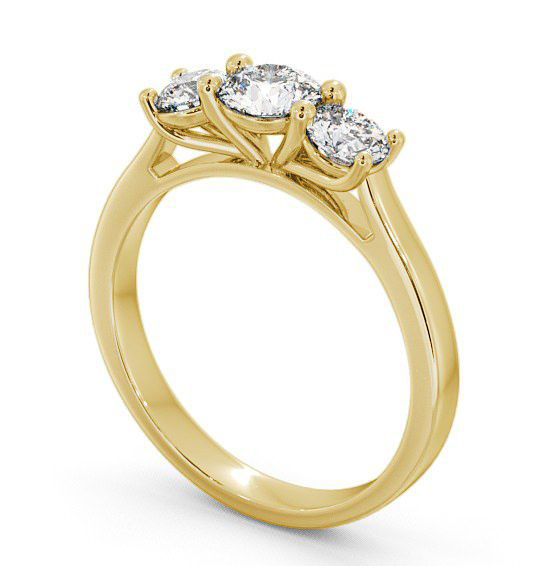 Three Stone Round Diamond Ring 9K Yellow Gold - Warkworth TH12_YG_THUMB1