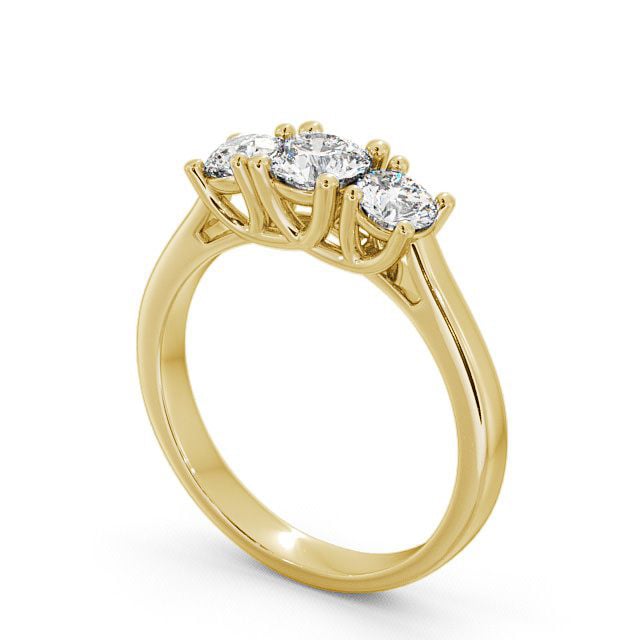 Three Stone Round Diamond Ring 9K Yellow Gold - Darnfel TH13_YG_SIDE