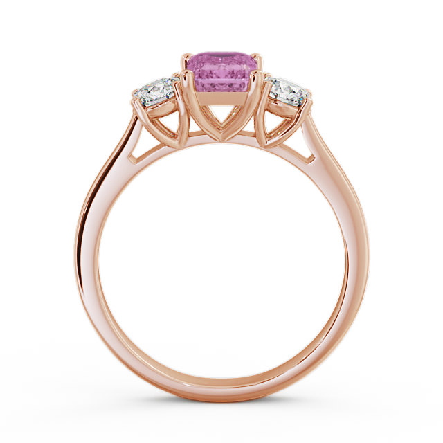 Three Stone Pink Sapphire and Diamond 1.15ct Ring 18K Rose Gold - Ablington TH14GEM_RG_PS_UP