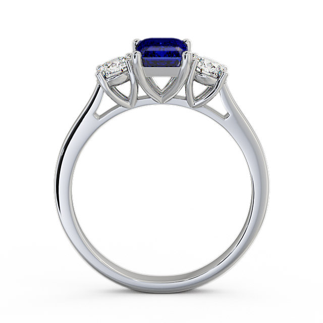 Three Stone Blue Sapphire and Diamond 1.15ct Ring Platinum - Ablington TH14GEM_WG_BS_UP