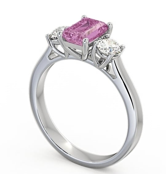  Three Stone Pink Sapphire and Diamond 1.15ct Ring Palladium - Ablington TH14GEM_WG_PS_THUMB1 