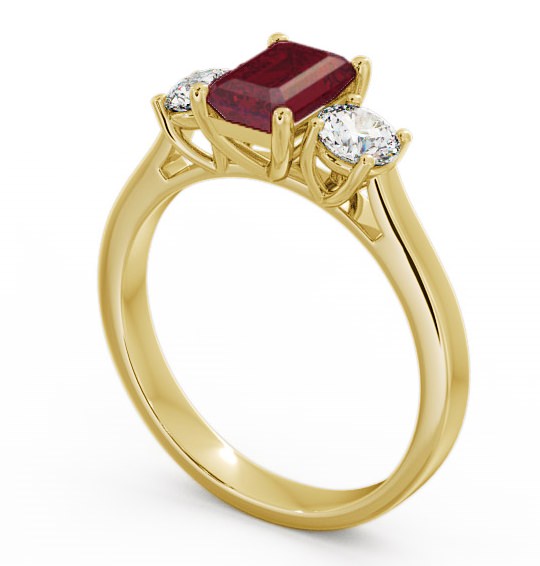 Three Stone Ruby and Diamond 1.15ct Ring 9K Yellow Gold - Ablington TH14GEM_YG_RU_THUMB1