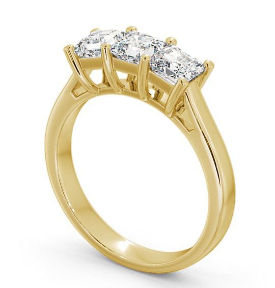 Three Stone Princess Diamond Ring 18K Yellow Gold - Petham TH17_YG_THUMB1