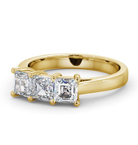  Three Stone Princess Diamond Ring 9K Yellow Gold - Petham TH17_YG_THUMB2 