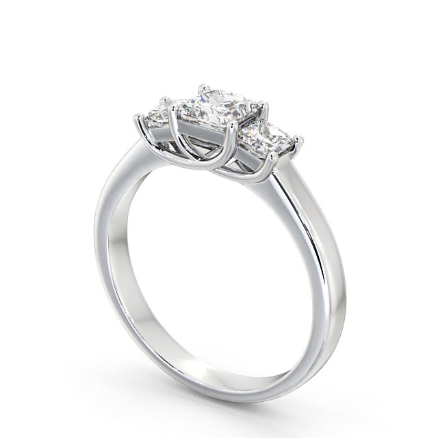 Three Stone Princess Diamond Ring Palladium - Aislaby TH1_WG_SIDE
