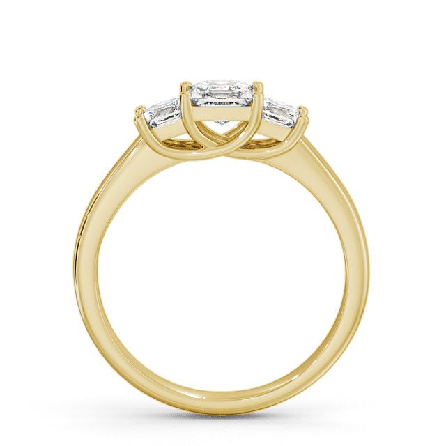 Three Stone Princess Diamond Ring 9K Yellow Gold - Aislaby TH1_YG_UP
