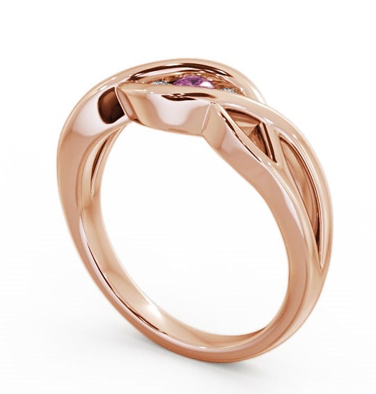 Three Stone Pink Sapphire and Diamond 0.13ct Ring 9K Rose Gold - Ebley TH21GEM_RG_PS_THUMB1