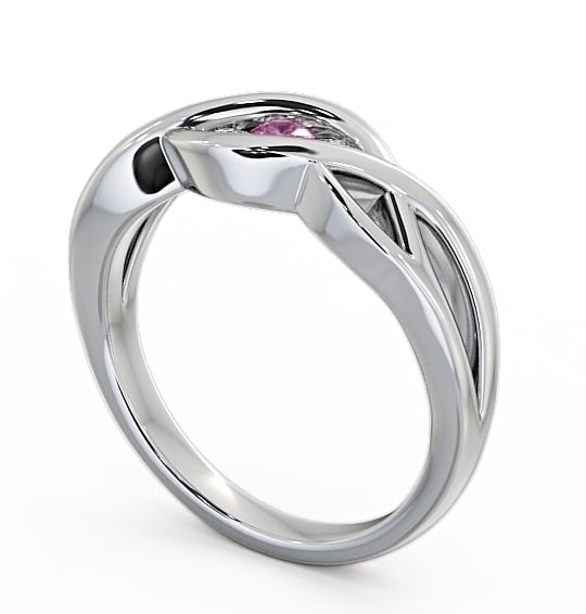 Three Stone Pink Sapphire and Diamond 0.13ct Ring 9K White Gold - Ebley TH21GEM_WG_PS_THUMB1