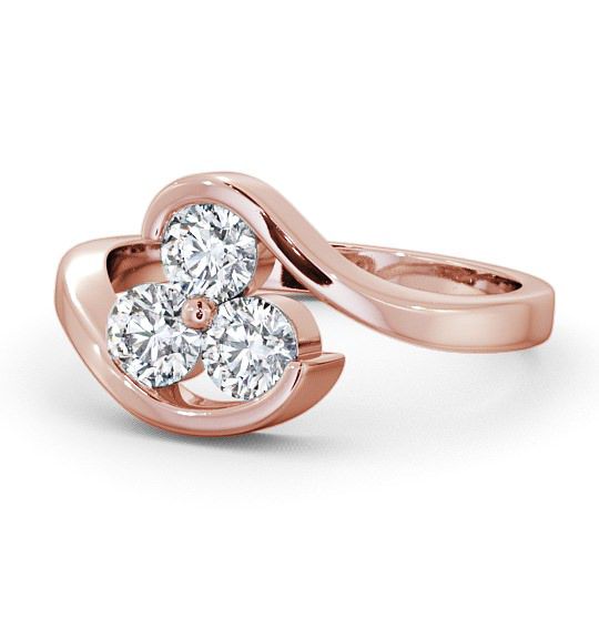  Three Stone Round Diamond Ring 9K Rose Gold - Haine TH24_RG_THUMB2 