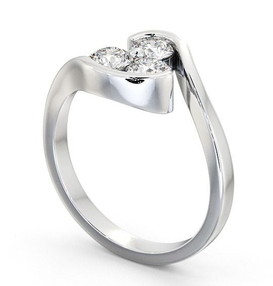 Three Stone Round Diamond Ring Platinum - Haine TH24_WG_THUMB1