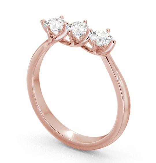 Three Stone Round Diamond Ring 9K Rose Gold - Arrington TH26_RG_THUMB1