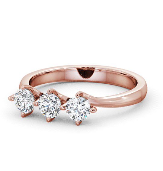  Three Stone Round Diamond Ring 9K Rose Gold - Arrington TH26_RG_THUMB2 