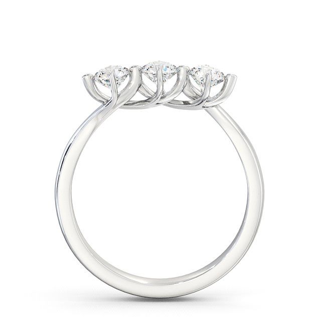 Three Stone Round Diamond Ring 18K White Gold - Arrington TH26_WG_UP