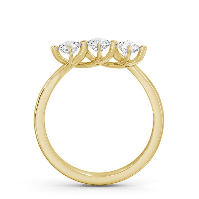 Three Stone Round Diamond Ring 18K Yellow Gold - Arrington TH26_YG_UP