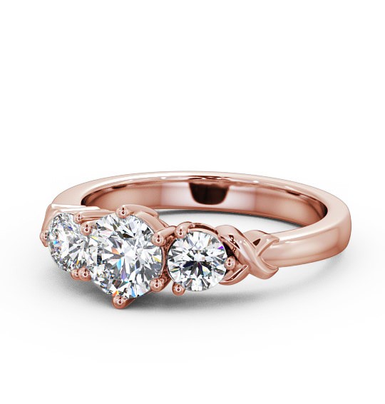  Three Stone Round Diamond Ring 9K Rose Gold - Kirsten TH28_RG_THUMB2 