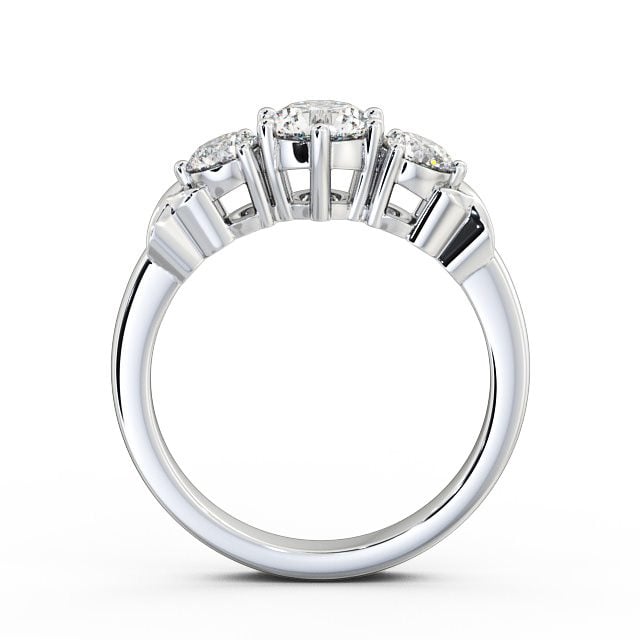 Three Stone Round Diamond Ring Platinum - Kirsten TH28_WG_UP