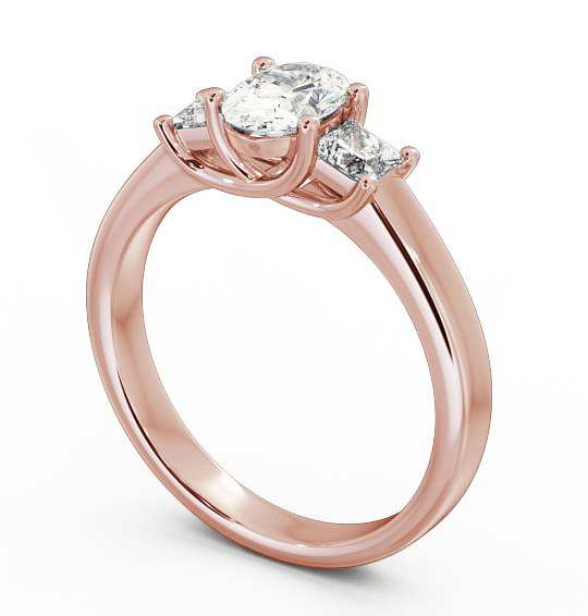  Three Stone Oval Diamond Ring 9K Rose Gold - Claudia TH29_RG_THUMB1 