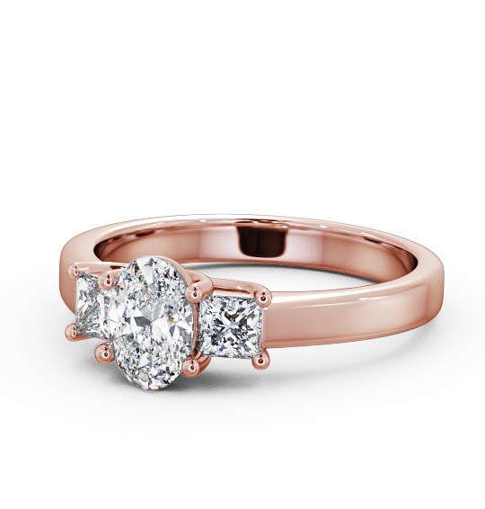  Three Stone Oval Diamond Ring 9K Rose Gold - Claudia TH29_RG_THUMB2 