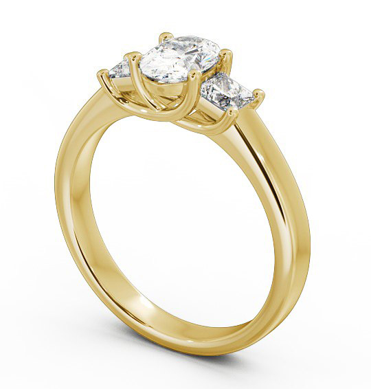 Three Stone Oval Diamond Ring 9K Yellow Gold - Claudia TH29_YG_THUMB1