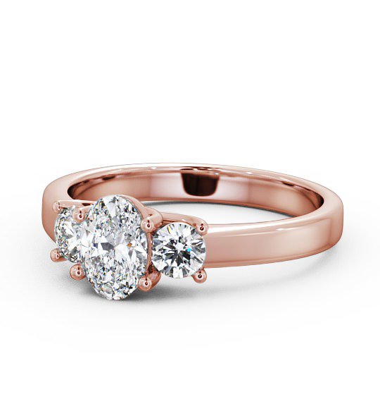  Three Stone Oval Diamond Ring 9K Rose Gold - Avery TH30_RG_THUMB2 