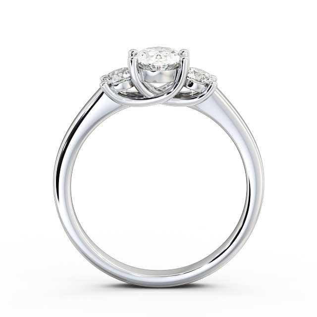 Three Stone Oval Diamond Ring 18K White Gold - Avery TH30_WG_UP