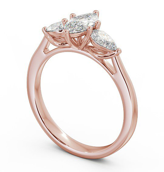 Three Stone Marquise Diamond Ring 9K Rose Gold - Emily TH33_RG_THUMB1
