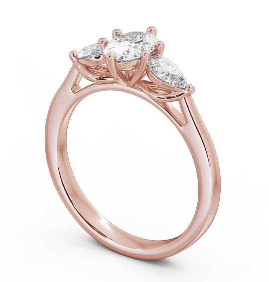 Three Stone Oval Diamond Ring 9K Rose Gold - Geneva TH34_RG_THUMB1