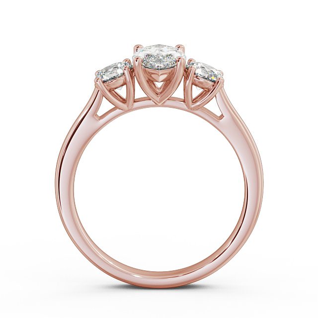 Three Stone Marquise Diamond Ring 9K Rose Gold - Cherine TH36_RG_UP
