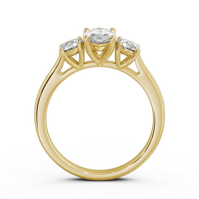 Three Stone Marquise Diamond Ring 18K Yellow Gold - Cherine TH36_YG_UP