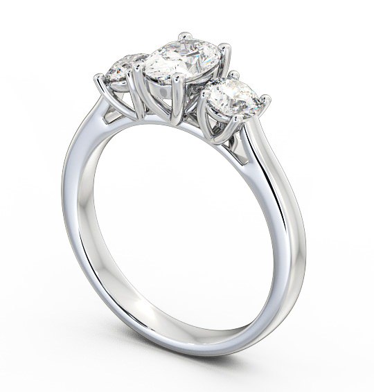  Three Stone Oval Diamond Ring 9K White Gold - Aurelia TH37_WG_THUMB1 