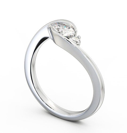  Three Stone Oval Diamond Ring Platinum - Berlise TH38_WG_THUMB1 