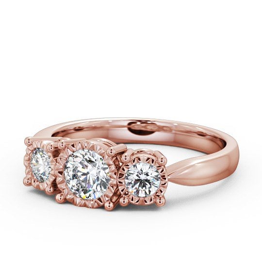  Three Stone Round Diamond Ring 9K Rose Gold - Ciara TH39_RG_THUMB2 