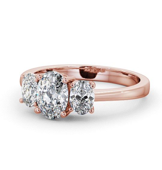  Three Stone Oval Diamond Ring 9K Rose Gold - Belford TH3_RG_THUMB2 